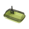 thumbnail image 1 of Foldable Cat Litter Box, Large Height-Adjustable Anti-Splash Open Air Kitty Litter Pan, Easy Clean with Scoop (Green), 1 of 6