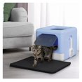 thumbnail image 1 of Foldable Cat Litter Box w/Lid, & Mat, Drawer Design Cat Toilet for Kitten, Two-Way Entry Kitty Litter Box, Odor Control & Easy to Clean, Blue, 1 of 3