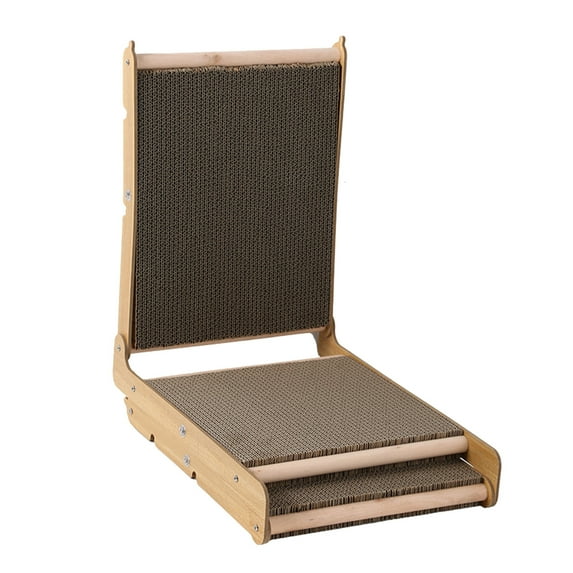 Foldable Cat Scratcher Cardboard Scratching Pad for Indoor Cats Durable Horizontal Vertical Cat Scratching Post with Solid Wood Frame