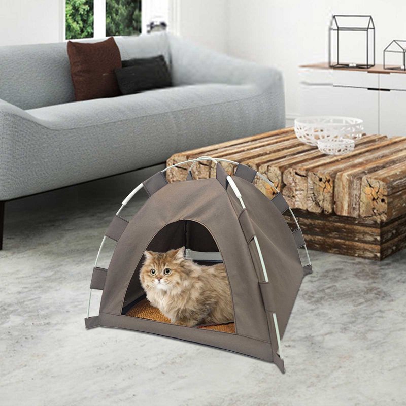 Foldable Cat Tent,Pet Teepee Tent for Dogs & Cats,Portable Cat Tent Outdoor/Indoor Decorative Cats Cave Bed All Season Use for Indoor Cats and Small Dogs,Removable and Washable Pet Tent