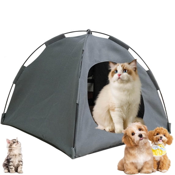 Foldable Cat Tent with Cooler Pad Portable Breathable Indoor Cat Shelter Washable Tent for Cats and Small Dogs Lightweight DIY Easy Setup