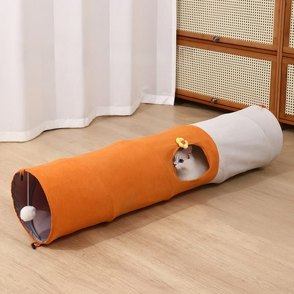 Foldable Cat Tunnel Bed Integrated Play Rest Area Polyester Fabric Self Entertainment Pet Furniture 47.24x9.84 in