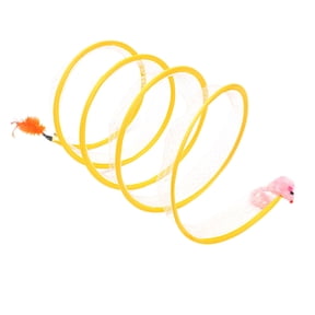 Foldable Cat Tunnel Interactive Play Tube,S Shape Exercise Tunnel Feather Mouse Ball Stimulation Toy,Hunting Instinct Activity Stress Relief Hide Seek Fun Tunnel,Durable Portable Collapsible Pet Toy
