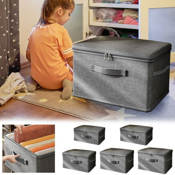 Foldable Cationic Storage Box with Cover —— Multilayer Storage for Bedding and Underwear Storage Solutions