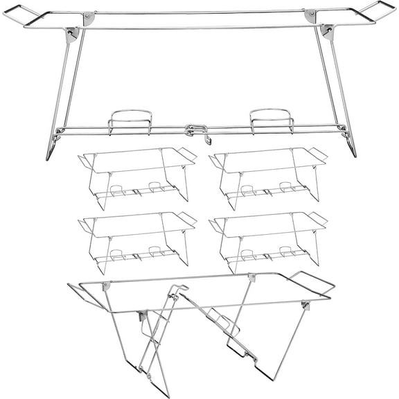 Foldable Chafing Wire Rack Buffet Stand - 12 Pack Full Size Racks For Dish Serving Trays Food Warmer catering supplies for Parties, Occasions, or Events