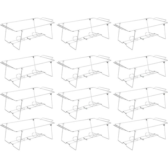 Foldable Chafing Wire Rack Buffet Stand, 12 Pack Full Size Racks Folding Chafing Stand For Dish Serving Trays Food Warmer, Buffet Wire Rack Catering Supplies for Parties, Occasions, or Events