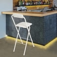 thumbnail image 1 of Foldable Chair Tall Folding Chair Portable Folding Stool W/ Backrest 70cm Seat, 1 of 16