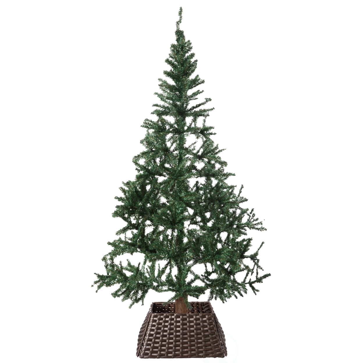 Gray Foldable Rattan Christmas Tree Skirt Collar Basket