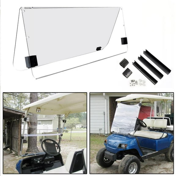 Foldable Clear Golf Cart Windshield Compatible with Yamaha G22 (2003-2006 Models) - Durable Polycarbonate Windscreen with Easy Installation