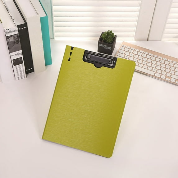 Foldable Clipboard with Metal Clips - Lightweight Plastic Folder Board for Writing, Portables Office Use, A4 Document Holder(Green)
