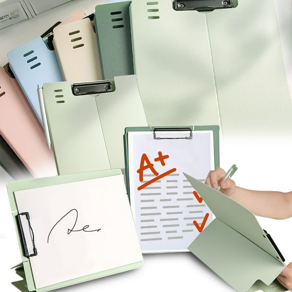 Foldable Clipboard with Stand, Adjustable Angles Standing Up Document Organizer, Portable File Folder for Office Home Travel