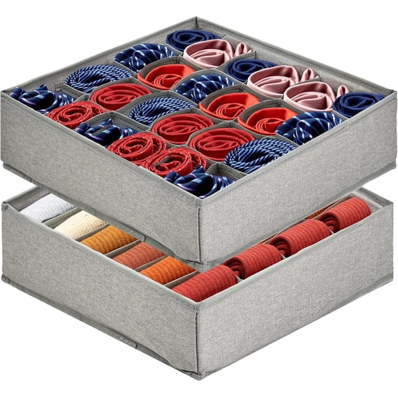 Foldable Closet Storage, Tie Organizer For Boxes for Socks, Ties, Belts
