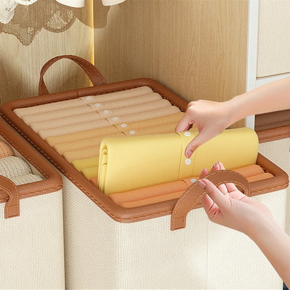 Foldable Cloth Storage Box 26L,Household Clothing Organizer,Thickened,Large Capacity,Polypropylene Plates Support,Cloth Inner,with Handle,for Clothes,Toys,Sundries,Closet,Room,Space-Saving