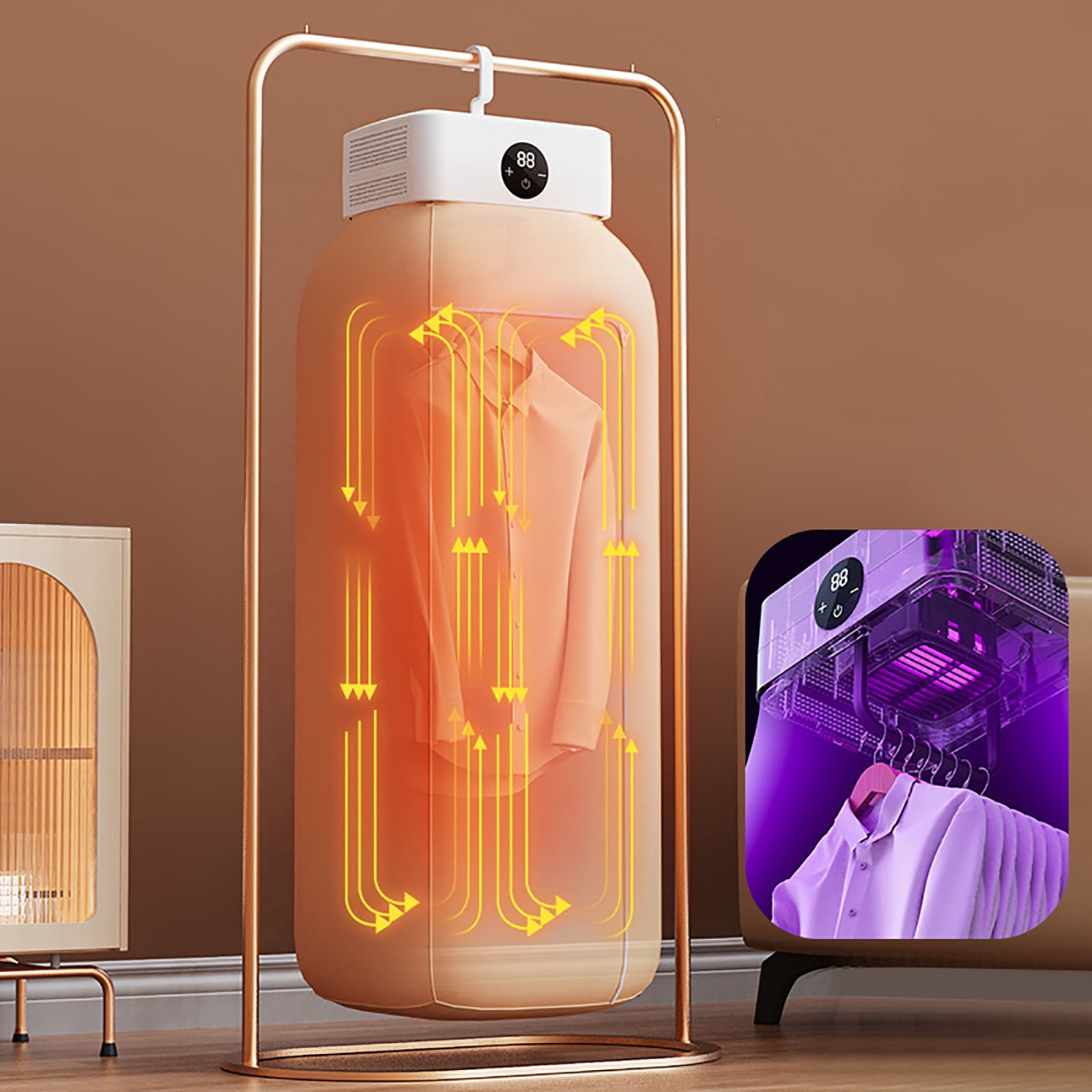 Foldable Clothes Dryer | 10KG Capacity | 60C Fast Drying with Ceramic Heating | Remote Control | 110V 600W | Ideal for Clothes \u0026 Family Use | Compact Storage Designs