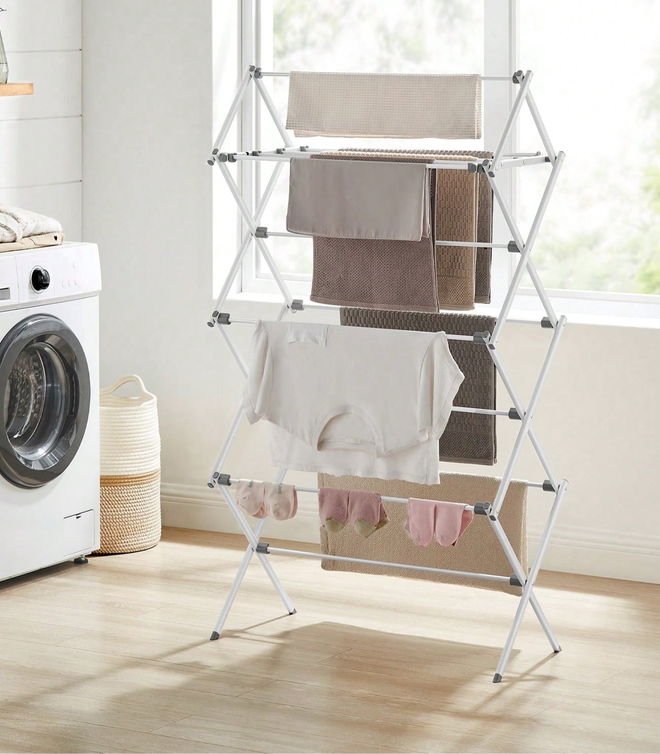 Foldable Clothes Drying Rack, Laundry Drying Rack, Clothes Airer, Steel ...