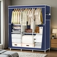thumbnail image 1 of BAOKALER Dustproof Wardrobe Closet Storage Shelf, Non-woven Fabric Portable Closet Organizer, Dark Blue, 1 of 10