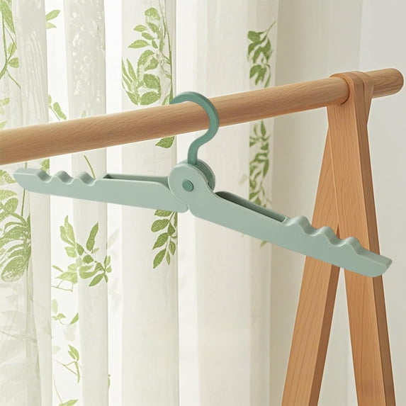 Foldable Clothes Hanger Portable Organizer, Space Saving Travel Hanger With Adjustable Hook Design For Closet Camping Laundry Drying Rack Compact Storage Solution Durable Multifunction