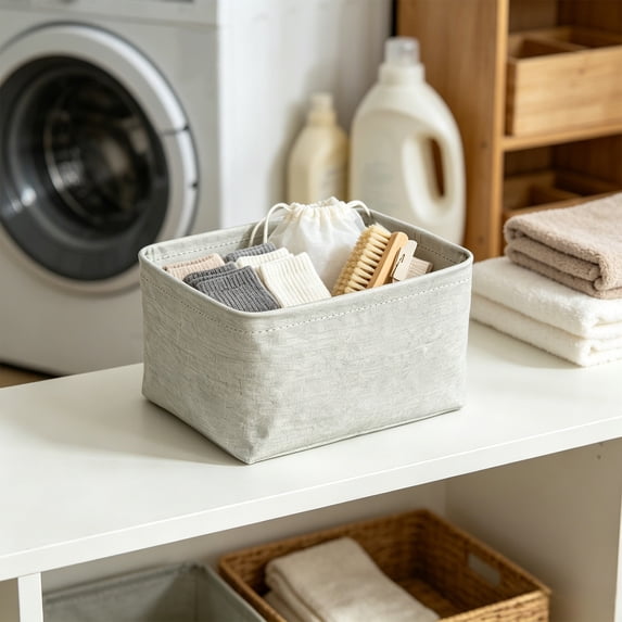 Foldable Clothes Organizer Bag, Multi-Size Storage Bin, Collapsible Basket, Lightweight Build and Easy Clean for Shelves, Bathrooms and Dorms.