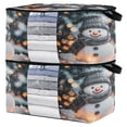 thumbnail image 1 of Foldable Clothes Storage Bags Clothes Organizer Bin with Clear Windows for Clothes Bedding Adorable Snowman, 1 of 6