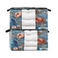 thumbnail image 1 of Foldable Clothes Storage Bags Clothes Organizer Bin with Clear Windows for Clothes Bedding Birds and Flowers, 1 of 6