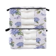 thumbnail image 1 of Foldable Clothes Storage Bags Clothes Organizer Bin with Clear Windows for Clothes Bedding Blue Hydrangea, 1 of 6