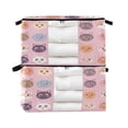 thumbnail image 1 of Foldable Clothes Storage Bags Clothes Organizer Bin with Clear Windows for Clothes Bedding Cute Cat Face Pattern, 1 of 6