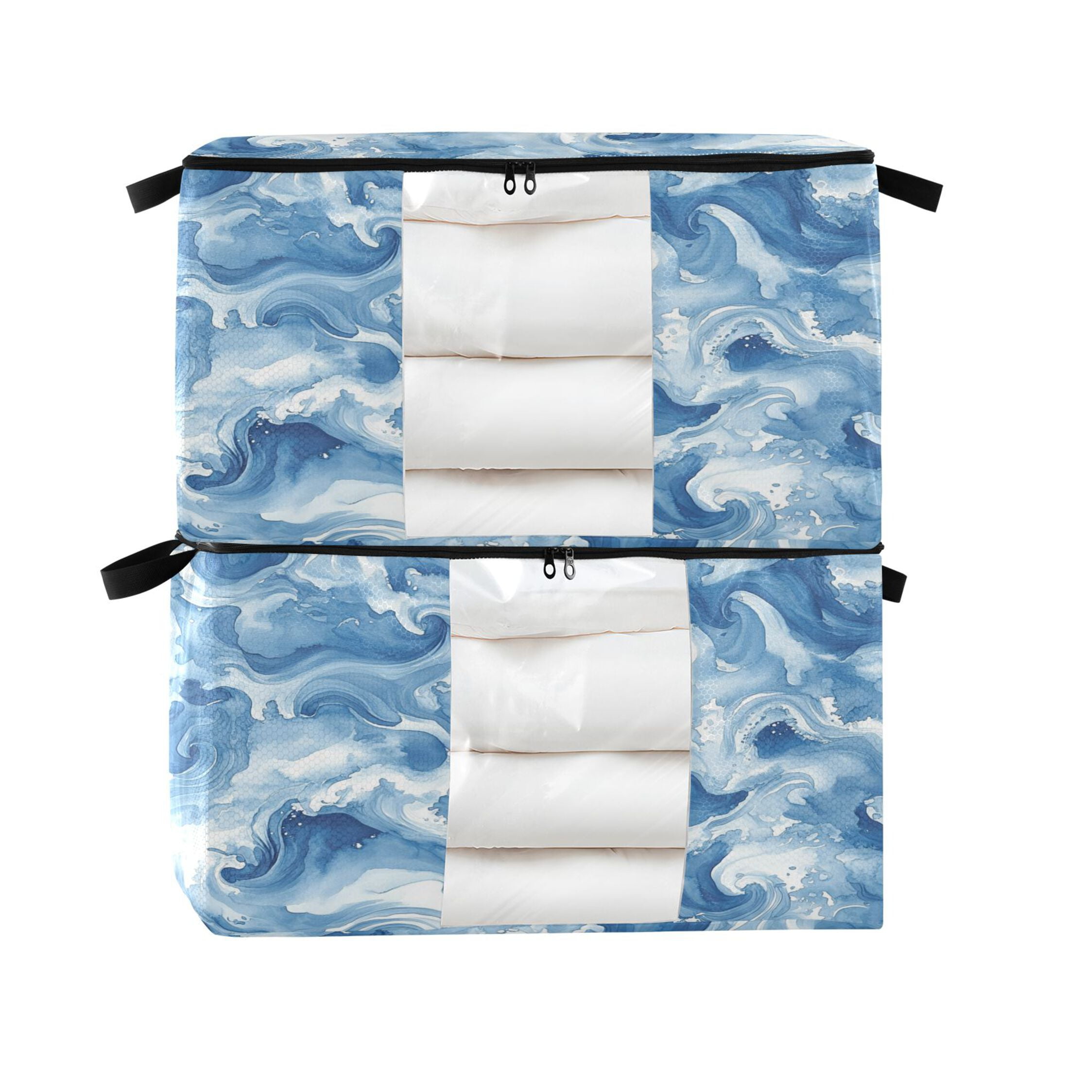 Foldable Clothes Storage Bags Clothes Organizer Bin with Clear Windows ...