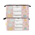 thumbnail image 1 of Foldable Clothes Storage Bags Clothes Organizer Bin with Clear Windows for Clothes Bedding Halloween Pink Elements, 1 of 6