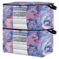 thumbnail image 1 of Foldable Clothes Storage Bags Clothes Organizer Bin with Clear Windows for Clothes Bedding Sea Creatures Pattern, 1 of 6