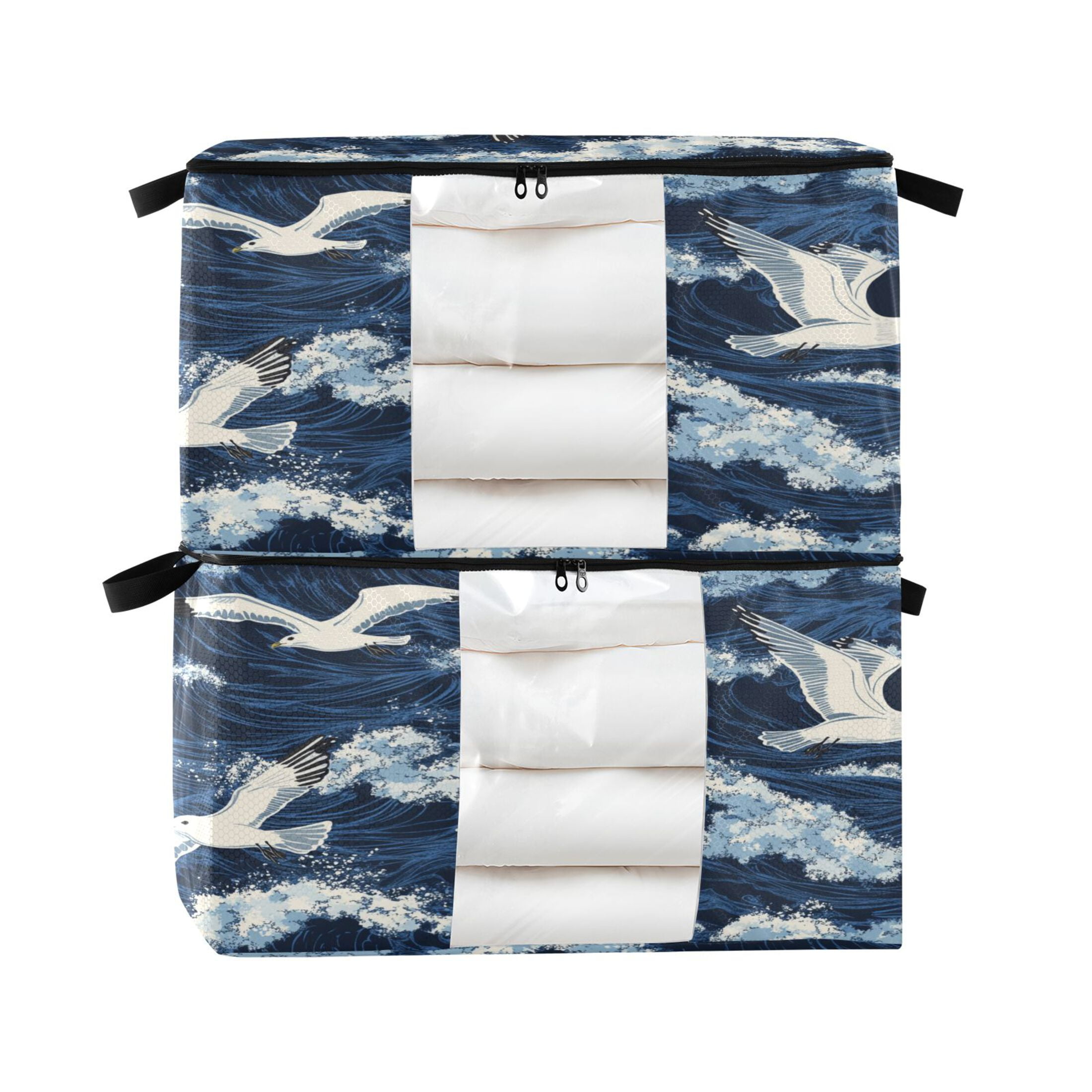 Foldable Clothes Storage Bags Clothes Organizer Bin with Clear Windows ...