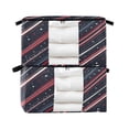 thumbnail image 1 of Foldable Clothes Storage Bags Clothes Organizer Bin with Clear Windows for Clothes Bedding Stripes and Stars, 1 of 1