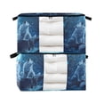 thumbnail image 1 of Foldable Clothes Storage Bags Clothes Organizer Bin with Clear Windows for Clothes Bedding Three Blue Wolves, 1 of 6