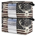 thumbnail image 1 of Foldable Clothes Storage Bags Clothes Organizer Bin with Clear Windows for Clothes Bedding White Deer Head, 1 of 1