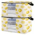 thumbnail image 1 of Foldable Clothes Storage Bags Clothes Organizer Bin with Clear Windows for Clothes Bedding Yellow Lemon Pattern, 1 of 6