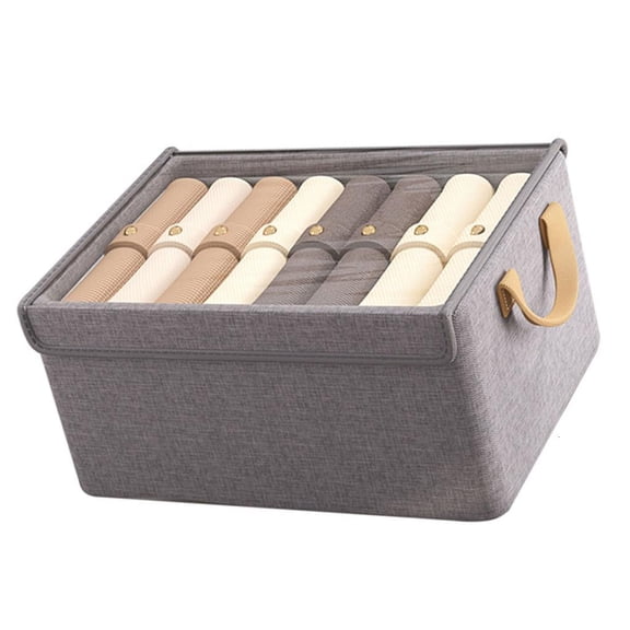 Foldable Clothes Storage Box with Lid Space Saving Wardrobe Organizer for Home