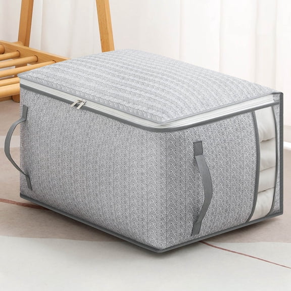 Foldable Clothes Storage Box with Lid and Window, Non Woven Closet Organizer for Sweaters, Pants, Quilts and Under Bed Bedroom Storage