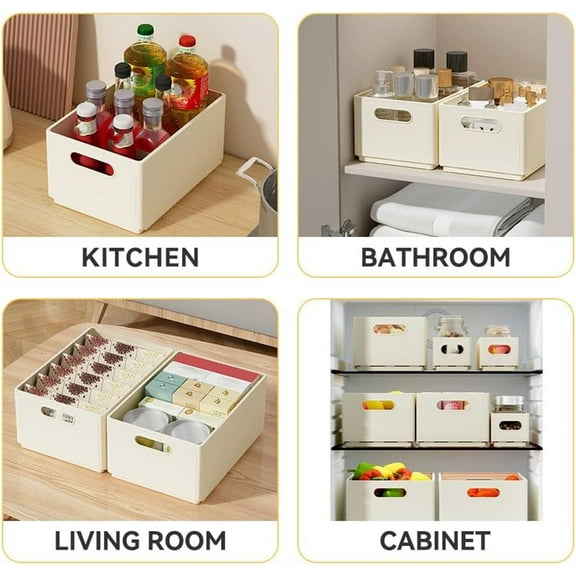 Foldable Clothing Storage Container,Plastic Underwear Drawer Organizer,Stackable Storage Organizers for Pantry,Cabinet,Shelves,Closet,Topboutique Storage Bins with Handle