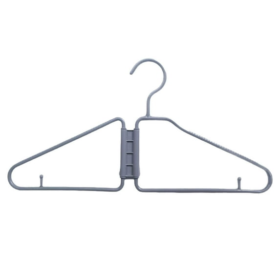 Foldable Coat Hanger - Portable Travel Hangers, Space Saving Fold in Half Design, Lightweight Plastic Hangers for Coat & Clothing (Grey,1 Pack)