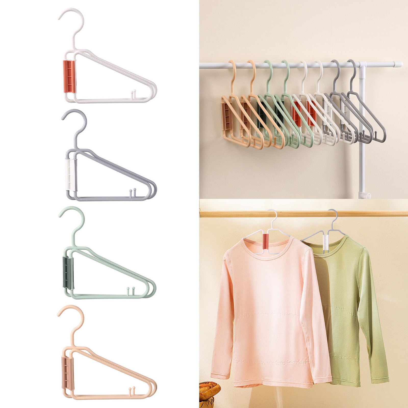Pack Of 10 Portable Travel Baby Clothes Hangers Plastic
