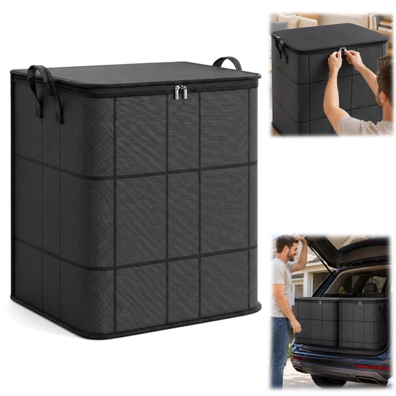 Foldable Comforter Storage Bags, Large-Capacity Bedding Organizer with Handles and Zipper, Dust-Proof Storage for Sheets Blankets Pillows (110L)