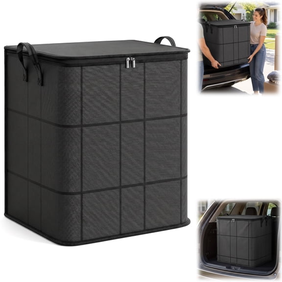 Foldable Comforter Storage Bags Large Capacity Dust Proof Organizer with Zipper Handles.180L