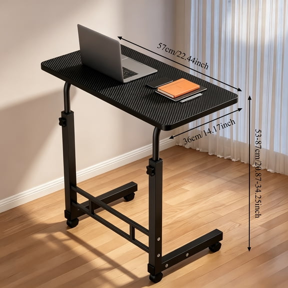 Foldable Compact Adjustable Rolling Desk - Portable Laptop Table for Bed, Sofa, and Home Office Workstation