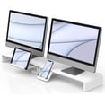 thumbnail image 1 of Foldable Computer Monitor Riser, Height Adjustable Computer Stand, Desk Shelf Riser with Storage Drawer & Tablet Phone Stand for Computer, Desktop, Laptop, 1 of 9