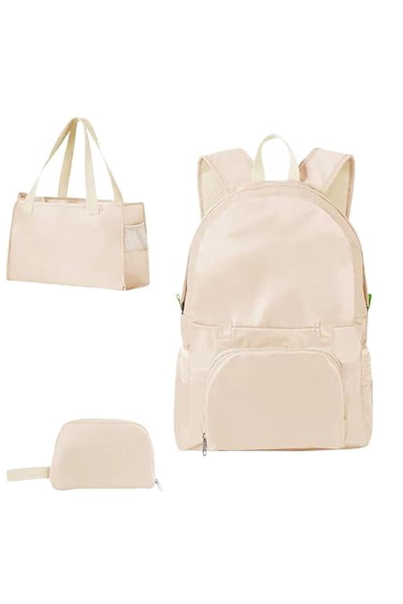 Foldable Convertible Backpack Tote 3-in-1 Travel Bag, Water Resistant Lightweight with 1 Main Compartment, Front Utility Pocket with Built-in Organizer, Seamless Handbag To Backpack