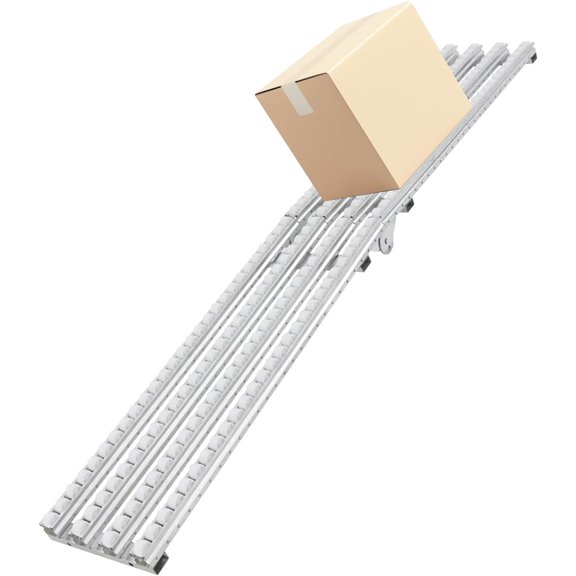 Foldable Conveyor with Galvanized Steel Rollers, 12W x 78L Portable Rail Ramp w/PE Wheels, 900 lbs Capacity, Ideal for Warehouses, Distribution Centers & Logistics Hubs
