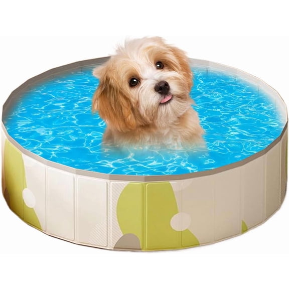 Foldable Cooling Dog Pool, Non Slip Portable Outdoor Bath Tub for Dogs Cats