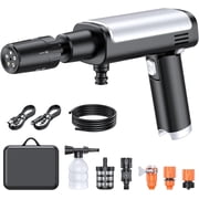 Foldable Cordless Pressure Washer, Portable Battery Power Washer with 5-in-1 Nozzle, 3 Power Levels & LCD Display, USB-C & Car DC Charging, Handheld Pressure Washer for Car, Bike, Patio & Camping