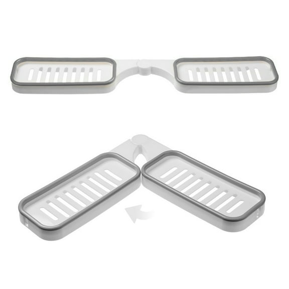 Foldable Corner Shower Caddy, No Drilling Self Adhesive Shower Organizer, Wall Mounted Bath Shelf, Shower Storage Rack for Bathroom, Kitchen, Living Room (Grey)