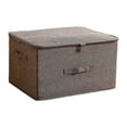 thumbnail image 1 of Foldable Cotton Linen Storage Box with Zipper, Breathable and Washable Fabric Organizer for Clothing, Blankets, and Home Storage, Large Capacity Foldable Design for Easy Organization, 1 of 6