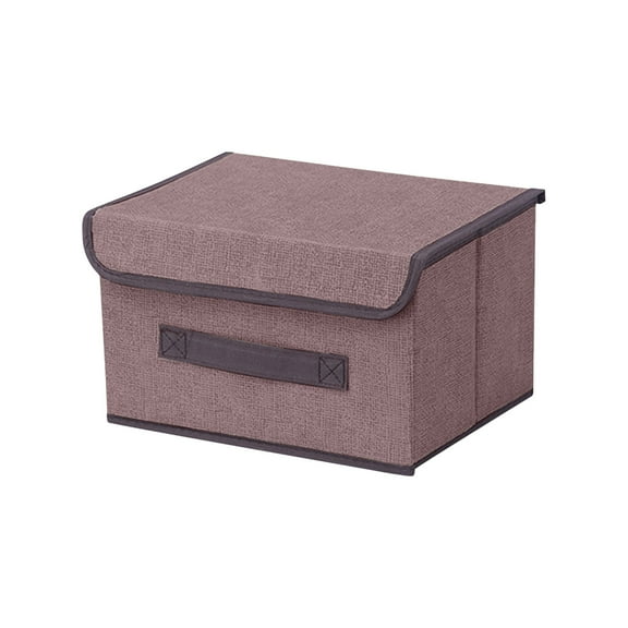 Foldable Cotton Linen Storage Box with Lid for Clothes and Home Organization 1-Pack